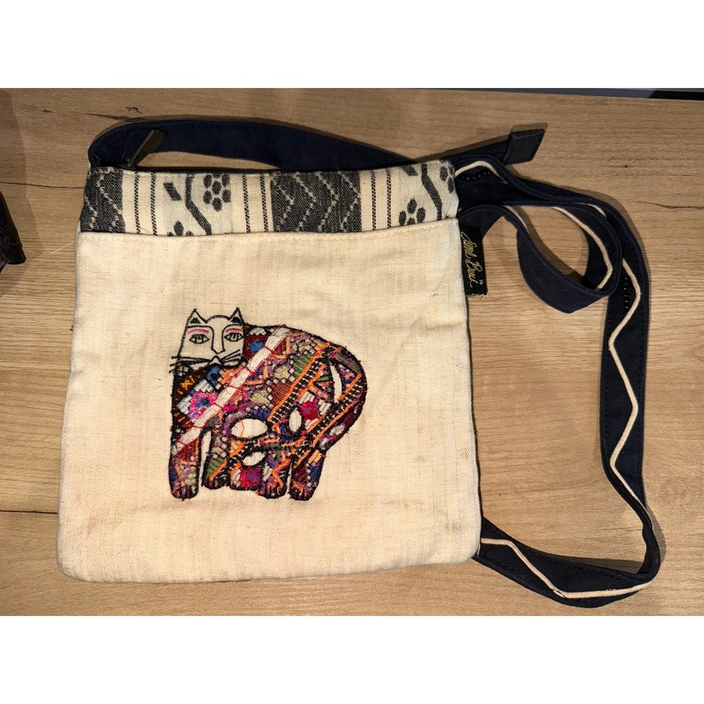 Laurel Burch Embroidered Sun 'N Sand Cat Bag Crossbody Bag M